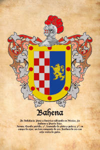 Escudo heráldico del apellido BAHENA