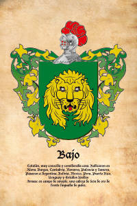 Escudo heráldico del apellido BAJO