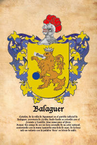 Escudo heráldico del apellido BALAGUER