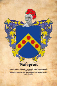 Escudo heráldico del apellido BALEYRON