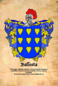 Escudo heráldico del apellido BALLESTA