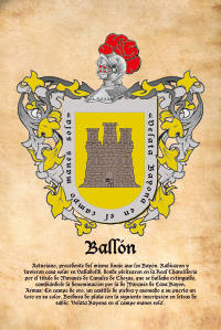 Escudo heráldico del apellido BALLÓN