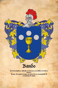 Escudo heráldico del apellido BANDO