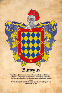 Escudo heráldico del apellido BANEGAS