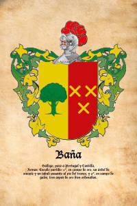 Escudo heráldico del apellido BAÑA