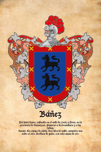 Escudo heráldico del apellido BAÑEZ