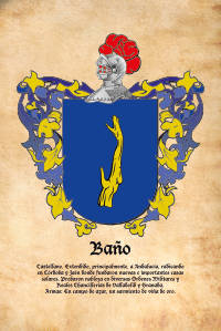 Escudo heráldico del apellido BAÑO