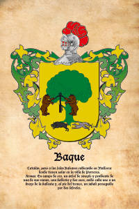 Escudo heráldico del apellido BAQUE