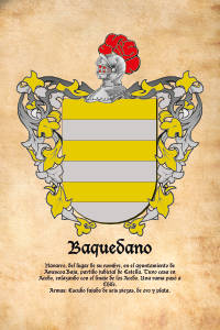 Escudo heráldico del apellido BAQUEDANO