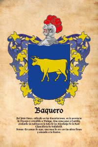 Escudo heráldico del apellido BAQUERO