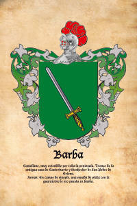 Escudo heráldico del apellido BARBA