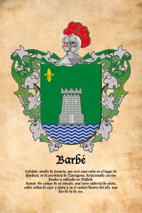 Escudo heráldico del apellido BARBÉ