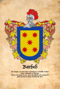 Escudo heráldico del apellido Barbed