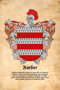 Escudo heráldico del apellido BARBER