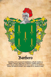 Escudo heráldico del apellido BARBERO