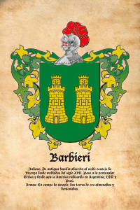 Escudo heráldico del apellido BARBIERI