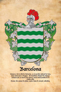 Escudo heráldico del apellido BARCELONA