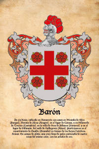 Escudo heráldico del apellido BARON