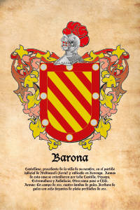 Escudo heráldico del apellido BARONA