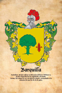 Escudo heráldico del apellido BARQUILLA