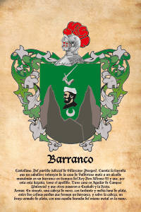 Escudo heráldico del apellido BARRANCO