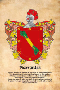 Escudo heráldico del apellido BARRANTES
