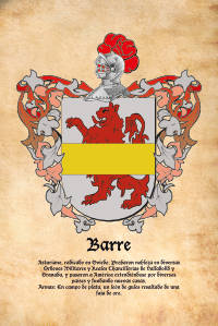 Escudo heráldico del apellido BARRE
