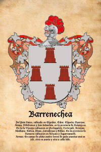 Escudo heráldico del apellido BARRENECHEA
