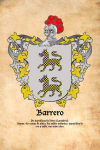 Escudo heráldico del apellido BARRERO