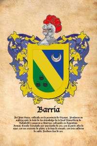Escudo heráldico del apellido BARRIA