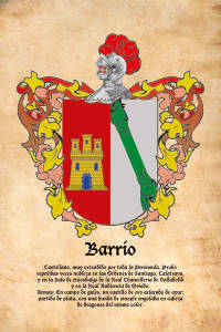 Escudo heráldico del apellido BARRIO