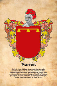 Escudo heráldico del apellido BARRON