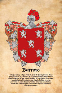 Escudo heráldico del apellido BARROSO