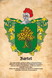 Escudo heráldico del apellido BARTET