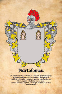 Escudo heráldico del apellido BARTOLOMEU