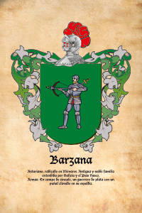 Escudo heráldico del apellido BARZANA