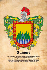 Escudo heráldico del apellido BASAURE