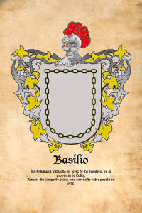 Escudo heráldico del apellido BASILIO