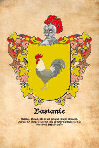 Escudo heráldico del apellido BASTANTE
