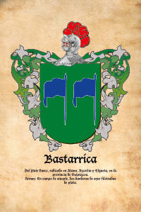 Escudo heráldico del apellido BASTARRICA