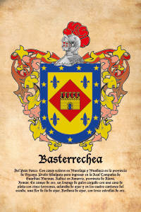 Escudo heráldico del apellido BASTERRECHEA