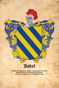 Escudo heráldico del apellido BATET