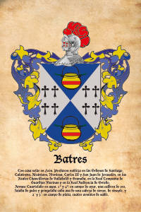 Escudo heráldico del apellido BATRES
