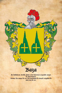 Escudo heráldico del apellido BAZA