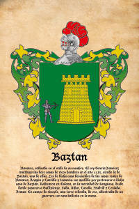 Escudo heráldico del apellido BAZTAN