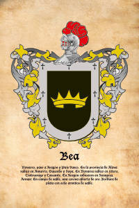Escudo heráldico del apellido BEA