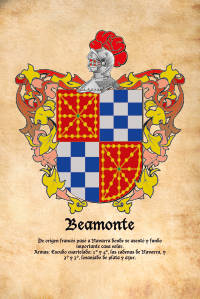 Escudo heráldico del apellido BEAMONTE