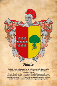 Escudo heráldico del apellido BEATO