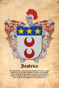 Escudo heráldico del apellido BEATRICE