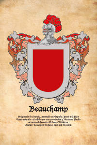 Escudo heráldico del apellido BEAUCHAMP